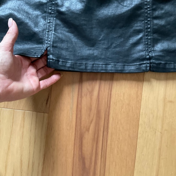 AG “The Adeline” Black Leather Mini Skirt, Size 24 - Picture 7 of 7